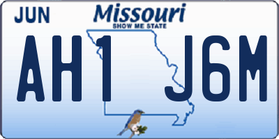 MO license plate AH1J6M