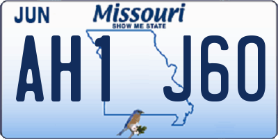 MO license plate AH1J6O