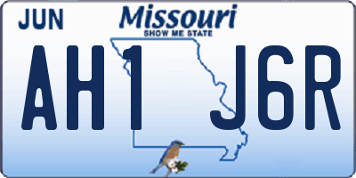 MO license plate AH1J6R