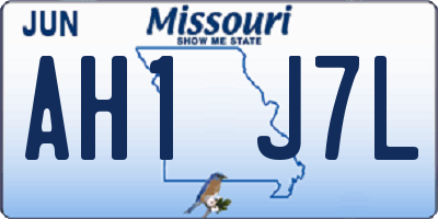 MO license plate AH1J7L