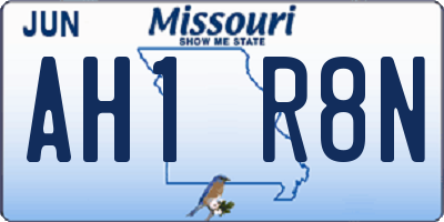 MO license plate AH1R8N