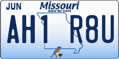 MO license plate AH1R8U