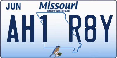 MO license plate AH1R8Y