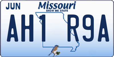 MO license plate AH1R9A