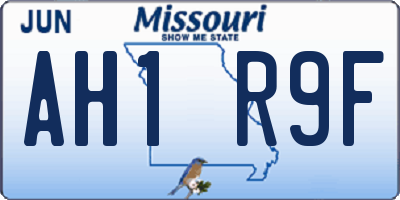 MO license plate AH1R9F