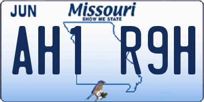 MO license plate AH1R9H