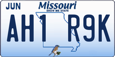 MO license plate AH1R9K