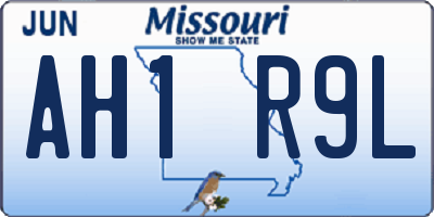 MO license plate AH1R9L