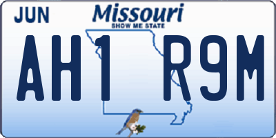 MO license plate AH1R9M