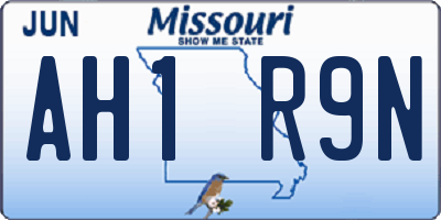 MO license plate AH1R9N