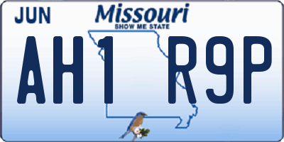 MO license plate AH1R9P