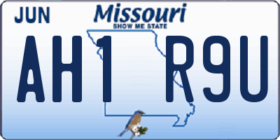 MO license plate AH1R9U