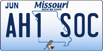MO license plate AH1S0C