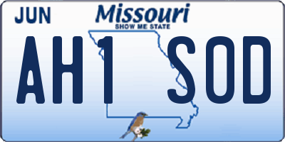 MO license plate AH1S0D