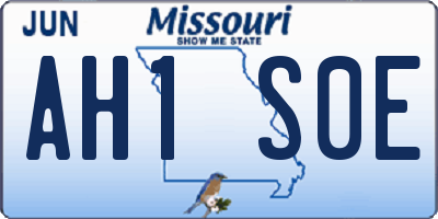 MO license plate AH1S0E