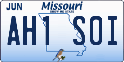 MO license plate AH1S0I