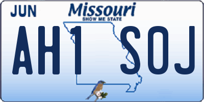 MO license plate AH1S0J