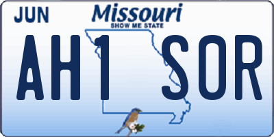 MO license plate AH1S0R