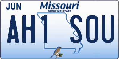 MO license plate AH1S0U