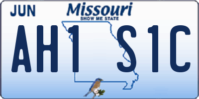 MO license plate AH1S1C