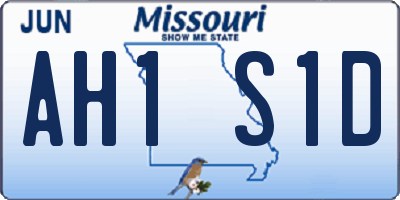 MO license plate AH1S1D