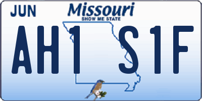 MO license plate AH1S1F