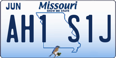MO license plate AH1S1J