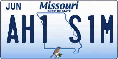 MO license plate AH1S1M