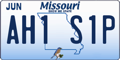 MO license plate AH1S1P