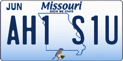 MO license plate AH1S1U