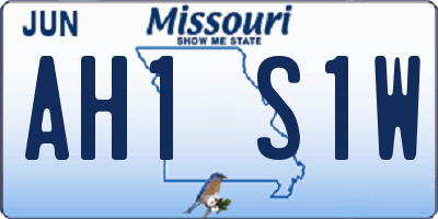 MO license plate AH1S1W