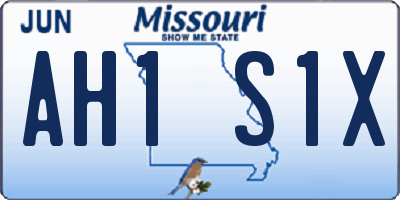 MO license plate AH1S1X