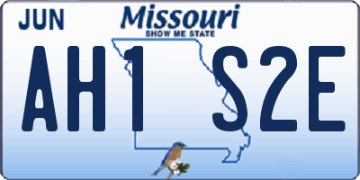 MO license plate AH1S2E