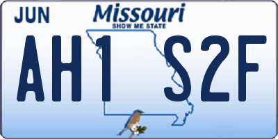 MO license plate AH1S2F