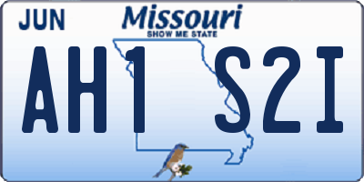 MO license plate AH1S2I