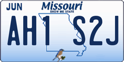 MO license plate AH1S2J