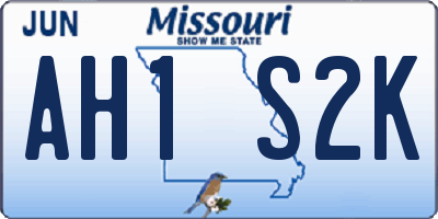 MO license plate AH1S2K