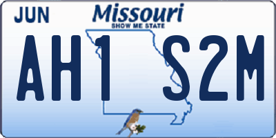 MO license plate AH1S2M