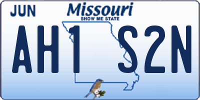 MO license plate AH1S2N