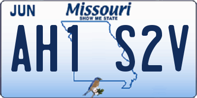 MO license plate AH1S2V