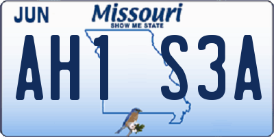MO license plate AH1S3A