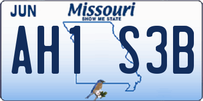 MO license plate AH1S3B