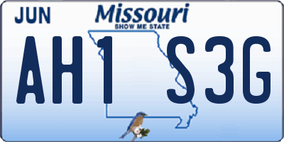 MO license plate AH1S3G