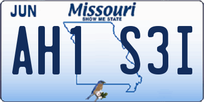 MO license plate AH1S3I