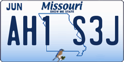 MO license plate AH1S3J