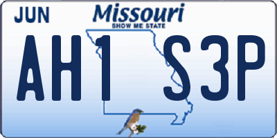 MO license plate AH1S3P