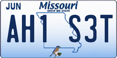 MO license plate AH1S3T