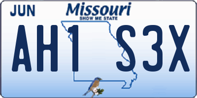 MO license plate AH1S3X