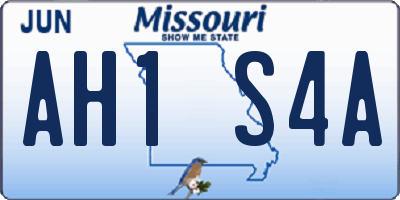 MO license plate AH1S4A