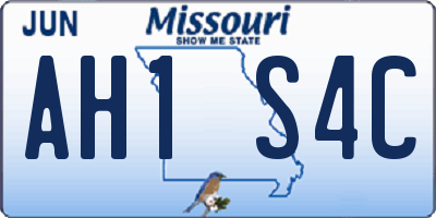 MO license plate AH1S4C